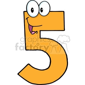 4996-Clipart-Illustration-of-Number-Five-Cartoon-Mascot-Character