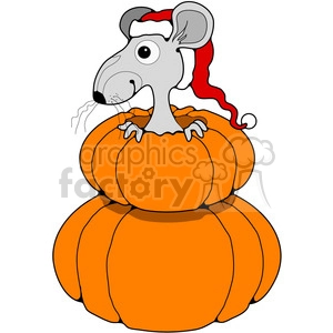 Mouse in Double Pumpkin in color