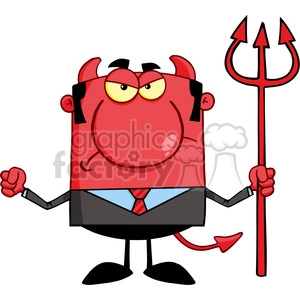 Royalty Free Angry Devil With A Trident