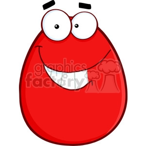 Clipart of Smiling Red Easter Egg Cartoon Character