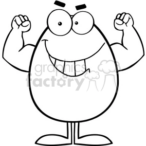 Clipart of Strong Easter Egg Cartoon Character