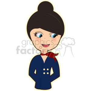 Flight Attendant cartoon character vector image