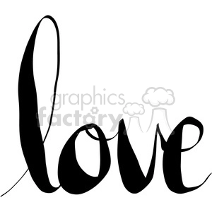 love words calligraphy lettering