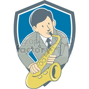 musician playing saxophone SHIELD