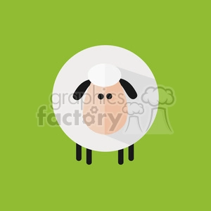 8215 Royalty Free RF Clipart Illustration Cute Sheep Modern Flat Design Vector Illustration