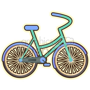 Bicycle cartoon character vector clip art image