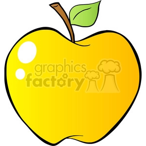 Royalty Free RF Clipart Illustration Cartoon Yellow Apple In Gradient