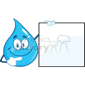 Water Drop Character Showing A Blank Sign