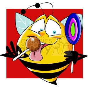 bob the bee eating candy