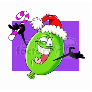 cartoon christmas balloon vector image mascot happy with a candy cane