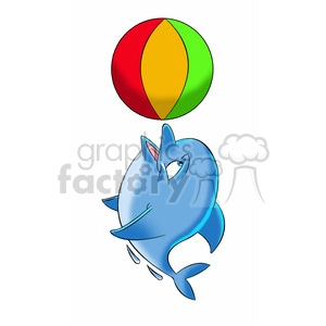 dallas the cartoon dolphin playing with beach ball