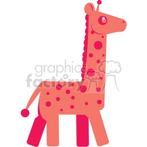 A cartoon giraffe with pink spots. It is a beautiful image that captures the innocence of childhood and the beauty of the natural world.