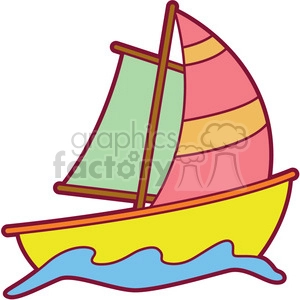 colorful cartoon sailboat