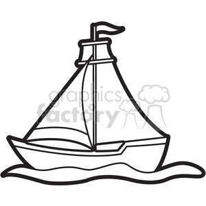 cartoon sailboat outline