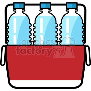 cooler loaded with water bottles icon