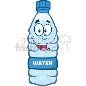 royalty free rf clipart illustration water plastic bottle cartoon mascot character vector illustration isolated on white