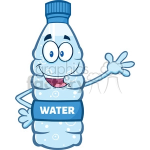 illustration cartoon ilustation of a water plastic bottle mascot character waving waving for greeting vector illustration isolated on white background