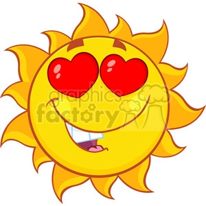 love sun cartoon mascot character vector illustration isolated on white background