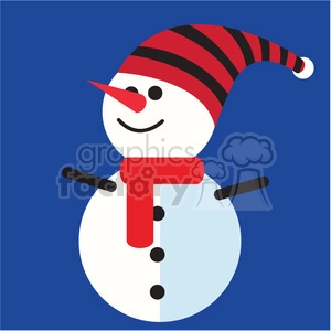 snowman with funny hat on blue square icon vector art