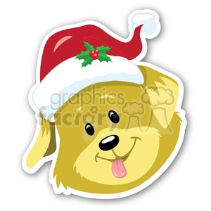 christmas dog head with shadow sticker
