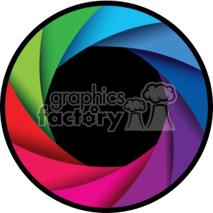 vector camera shutter colorful shaded design with border icon