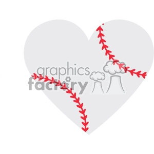 baseball heart design svg cut file vector