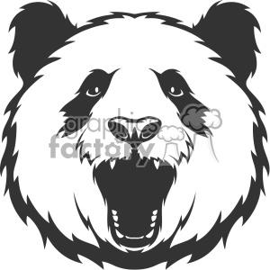 panda head roaring vector art
