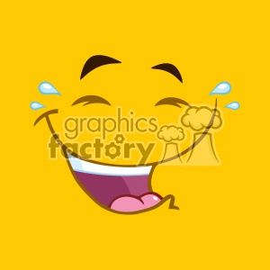 10899 Royalty Free RF Clipart Laugh Cartoon Square Emoticons With Smiley Expression Vector With Yellow Background