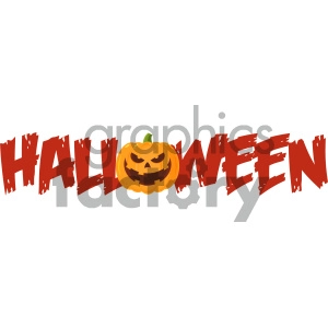 Halloween Greeting Banner Of A Evil Pumpkin As The O Vector Illustration Flat Design Style Isolated On White Background
