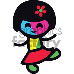 running sticker character girl
