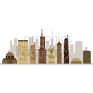 chicago city buildings vector