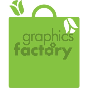 green shopping bag vector icon