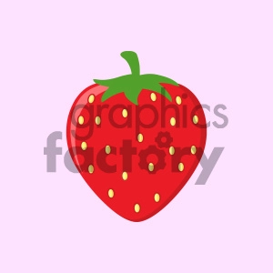 Royalty Free RF Clipart Illustration Strawberry Fruit Cartoon Drawing Flat Design Vector Illustration Over Blue Background