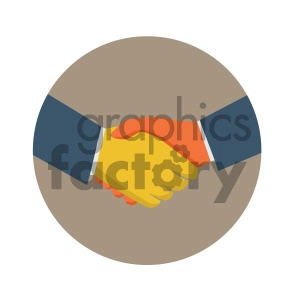 handshake circle background vector flat icon
