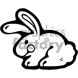 cartoon clipart bunny 013 bw