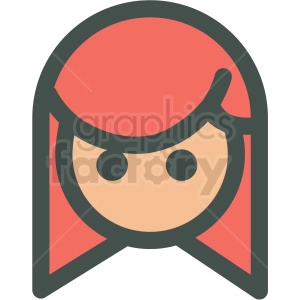 girl with red hair avatar vector icons