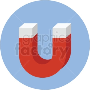 magnet vector flat icon clipart with circle background