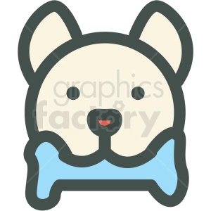 dog with bone in mouth vector icon