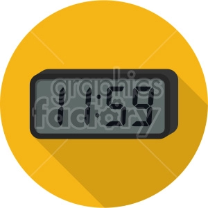 new years eve clock on yellow circle background