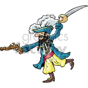 pirate swinging on a sword