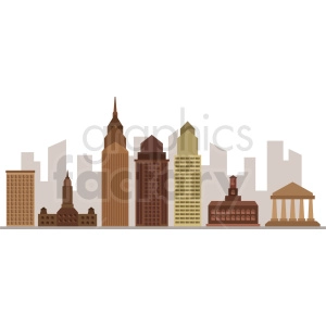 downtown philadelphia city skyline vector