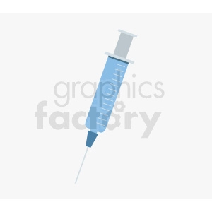 blue syringe on light background