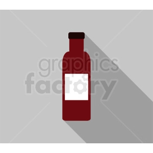 red glass bottle with label vector