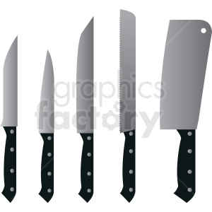 kitchen knife clipart set