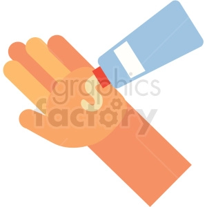 lotion on cartoon hand vector icon