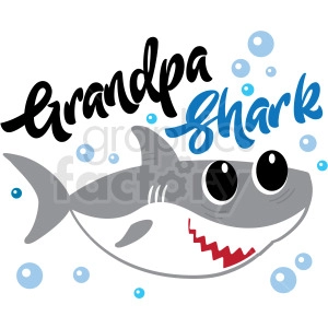 grandpa shark typography design