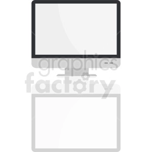 computer monitor with shadow vector clipart