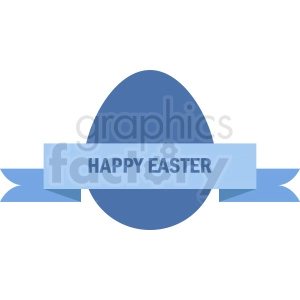 happy easter egg with label vector clipart