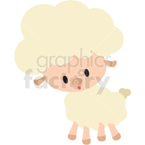 baby cartoon lamb vector clipart