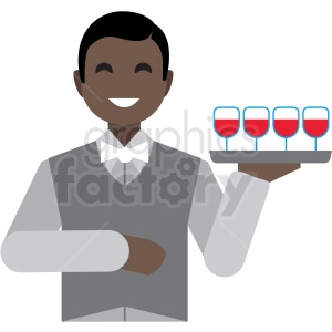 black waiter flat icon vector icon